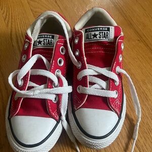 Red converse shoes